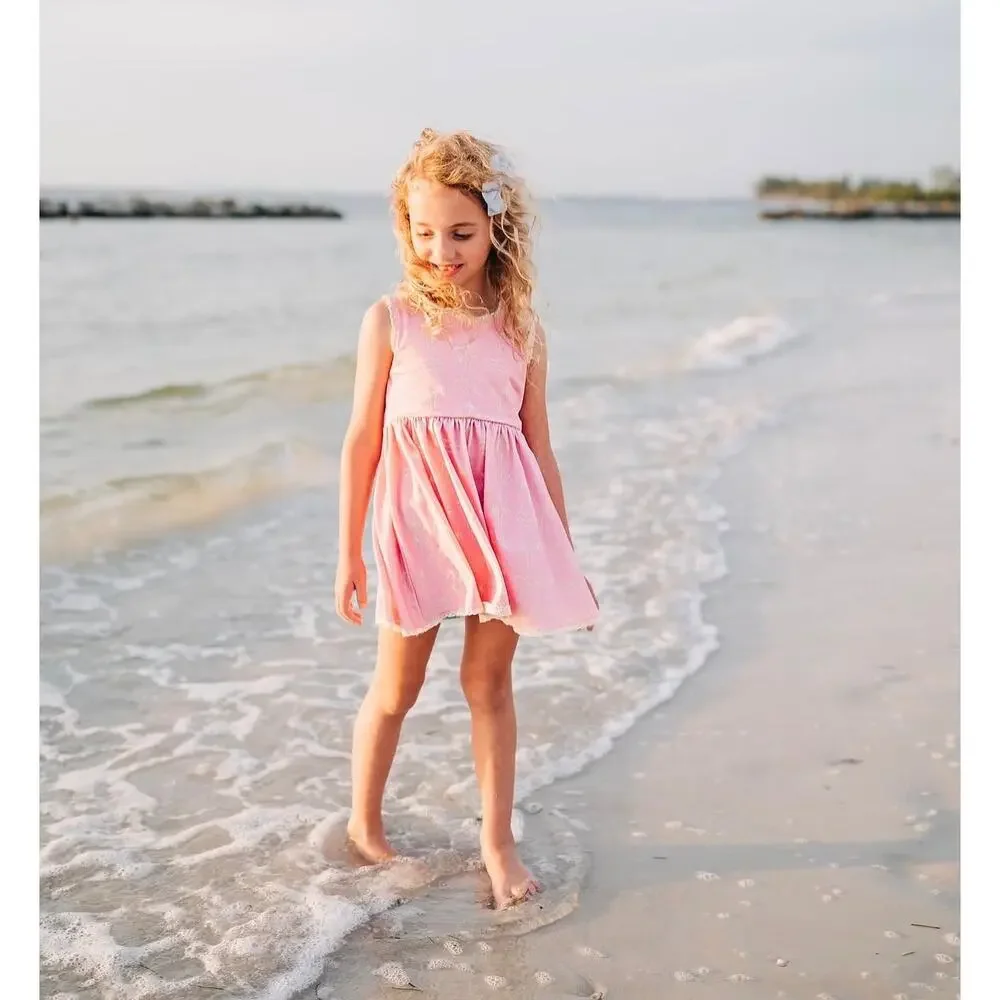 Love and Grow Pink Palms and Waves Tunic Dress Set 5y NEW